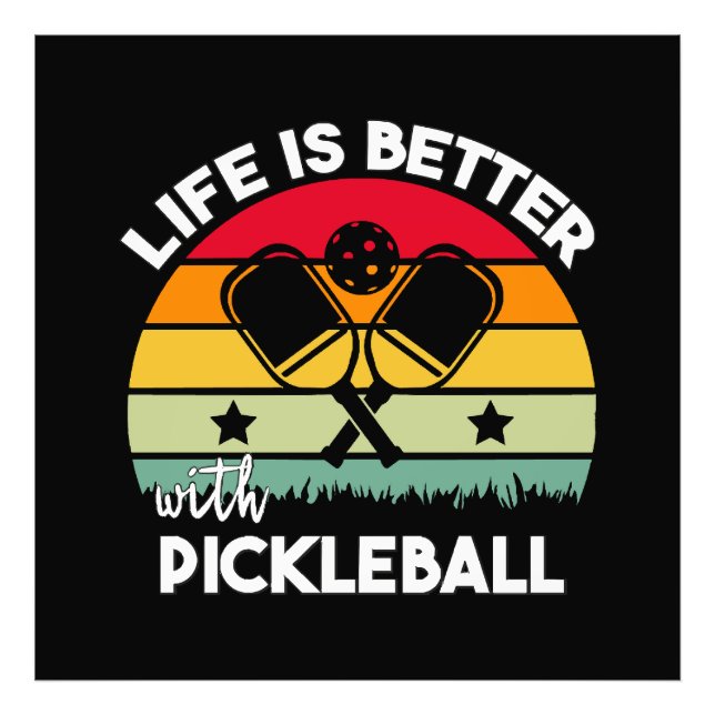 Livet är bättre med Pickleball Fototryck (Framsidan)
