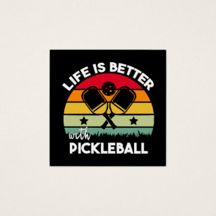 Livet är bättre med Pickleball Fyrkantigt Visitkort