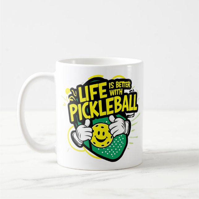 Livet är bättre med pickleball kaffemugg (Vänster)