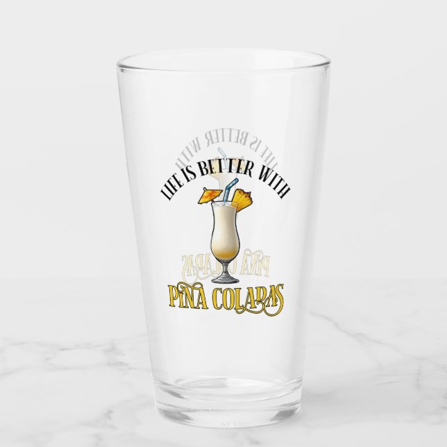 Livet är bättre med Pina Coladas Glaskopp (Framsida)