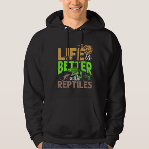 Livet är bättre med reptiles Gecko Chameleon-sna Hoodie