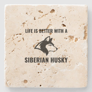 Livet är bättre med siberian husky stenunderlägg
