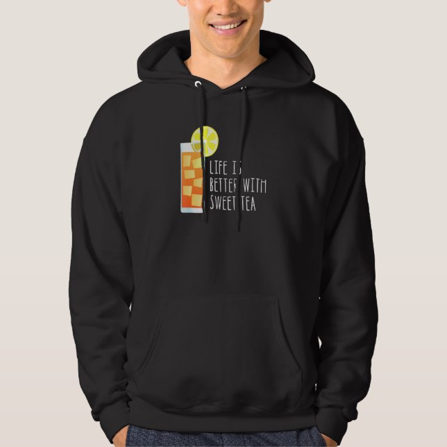 Livet är bättre med sött teafot. hoodie (Framsida)