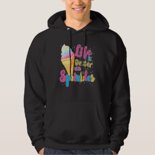 Livet är bättre med Sprinkles Ice Cream Kids Hoodie