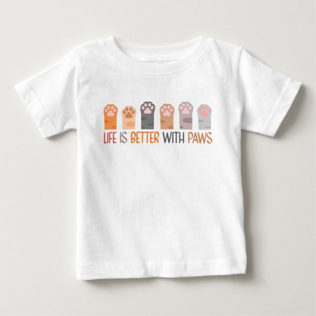 Livet är bättre med tassar t shirt (Framsida)
