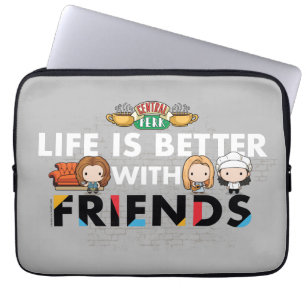 Livet är bättre med VÄNNER™ Chibi-konst Laptop Fodral