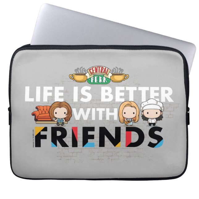 Livet är bättre med VÄNNER™ Chibi-konst Laptop Fodral (Framsidan)