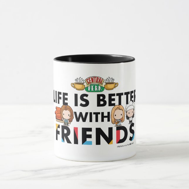 Livet är bättre med VÄNNER™ Chibi-konst Mugg (Center)