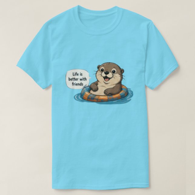 Livet är bättre med vänner – Söt minimal vänner T Shirt (Design framsida)
