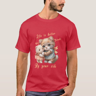 Livet är bättre med vänner vid sidan av pojken t shirt