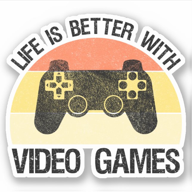 Livet är bättre med videospel klistermärken (Framsida)
