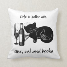 LIVET ÄR BÄTTRE MED VIN CAT OCH BOKAR
