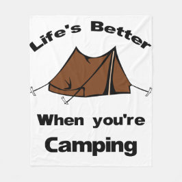Livet är bättre när du är Camping Fleecefilt