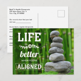 Livet är bättre när du är justerad mot Zen Chiro Vykort