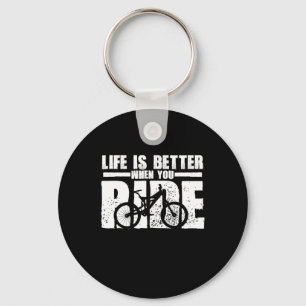 livet är bättre när du cyklar mountainbike nyckelring