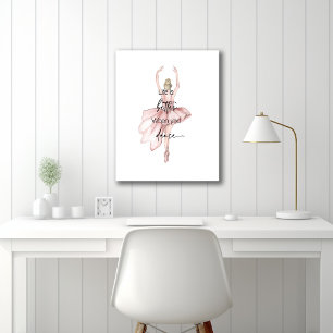Livet är bättre när du dansar med Rosa Ballerina Canvastryck