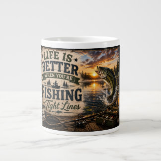 Livet är Bättre När Du Fiskar – Abborre Design Jumbo Mugg