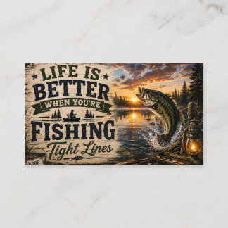 Livet är bättre när du fiskar – Bass Design Visitkort