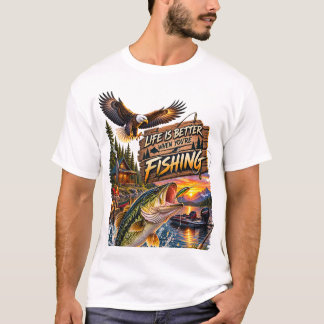 Livet är bättre när du fiskar – Stora Aborrar T Shirt