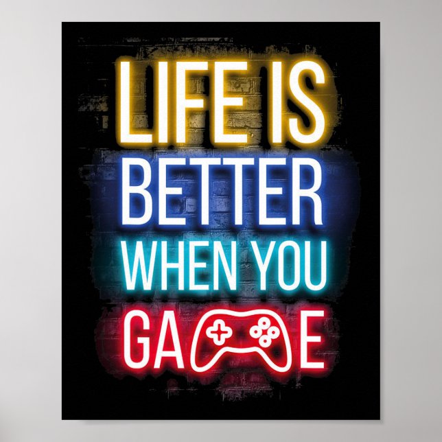 Livet är bättre när du spelar spelkontrollervideos poster (Framsidan)
