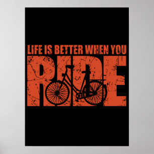 Livet är bättre när du springer - cyklar poster