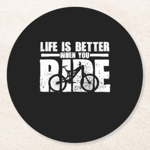 livet är bättre när man cyklar underlägg papper rund