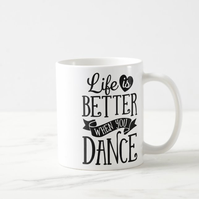 Livet är bättre när man dansar dansare Dancing Gif Kaffemugg (Höger)