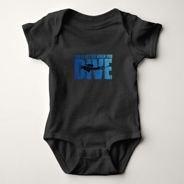 Livet är bättre när man lever - Dyka T Shirt (Framsida)