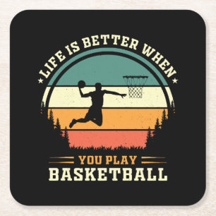 livet är bättre när man spelar basket underlägg papper kvadrat