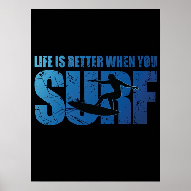 Livet är bättre när man Surfor Poster (Framsidan)
