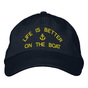 Livet är bättre på båtens segelkaptener broderad keps