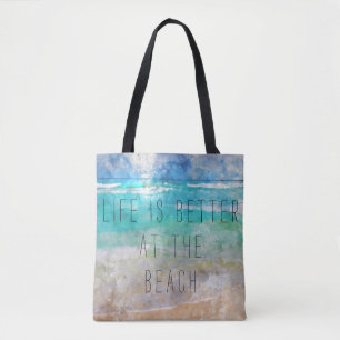 Livet är bättre på Beach Canvas Bag Tygkasse