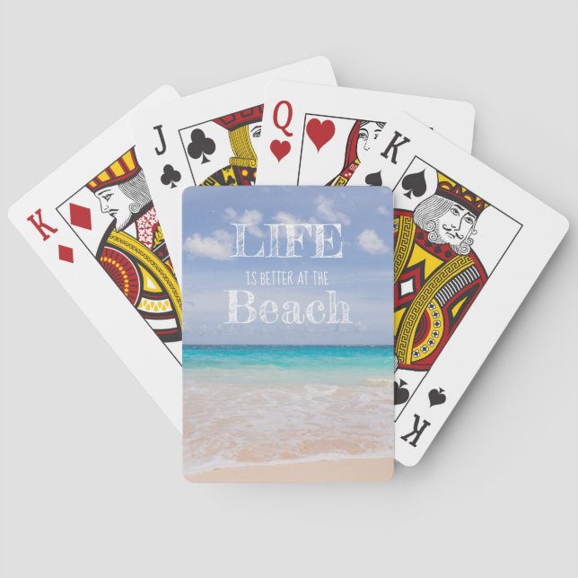 Livet är bättre på Beach-spelkort Casinokort (Baksidan)