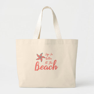 Livet är bättre på Beach Tote Bag Jumbo Tygkasse
