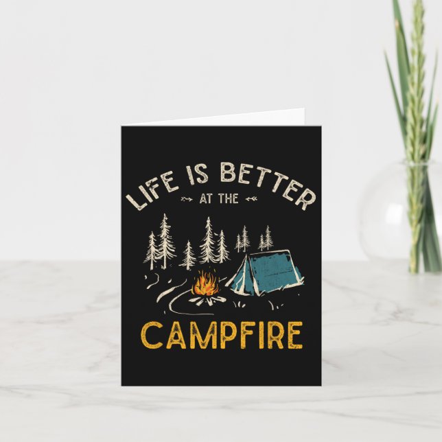 Livet är bättre på Campfire Funny Camper C Kort (Framsida)