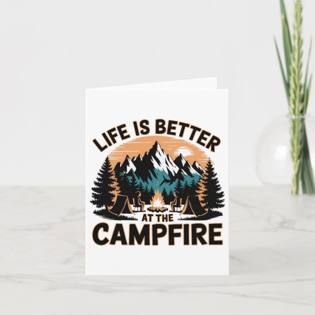 Livet är bättre på Campfire Funny Camper C Kort (Framsida)