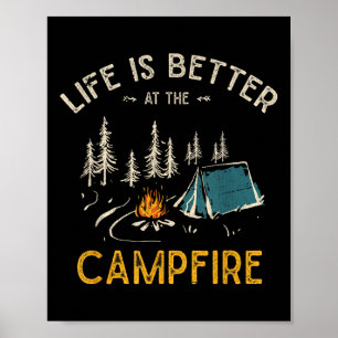 Livet är bättre på Campfire Funny Camper C Poster
