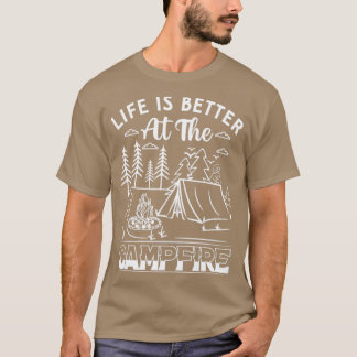 Livet är bättre på Campfire Funny Forest Camp O T Shirt