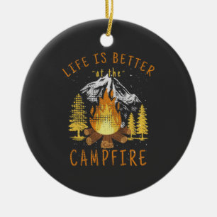 Livet är bättre på Campfire Julgransprydnad Keramik