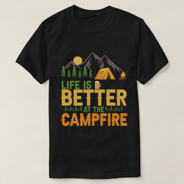Livet är bättre på Campfire T Shirt (Design framsida)
