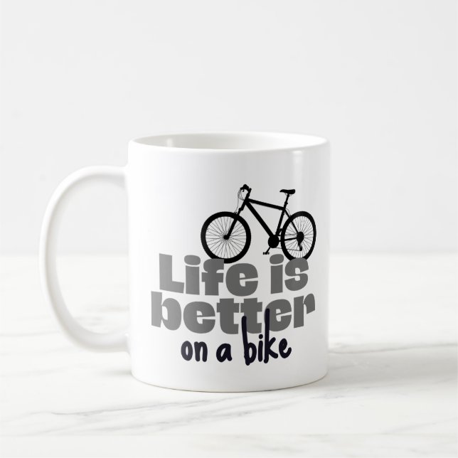 Livet är bättre på cykel kaffemugg (Vänster)