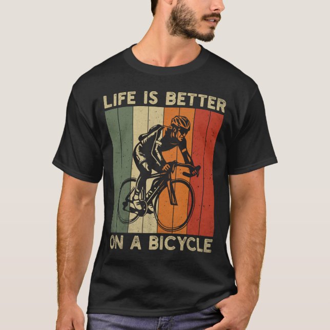 Livet är bättre på cykel-program t shirt (Framsida)
