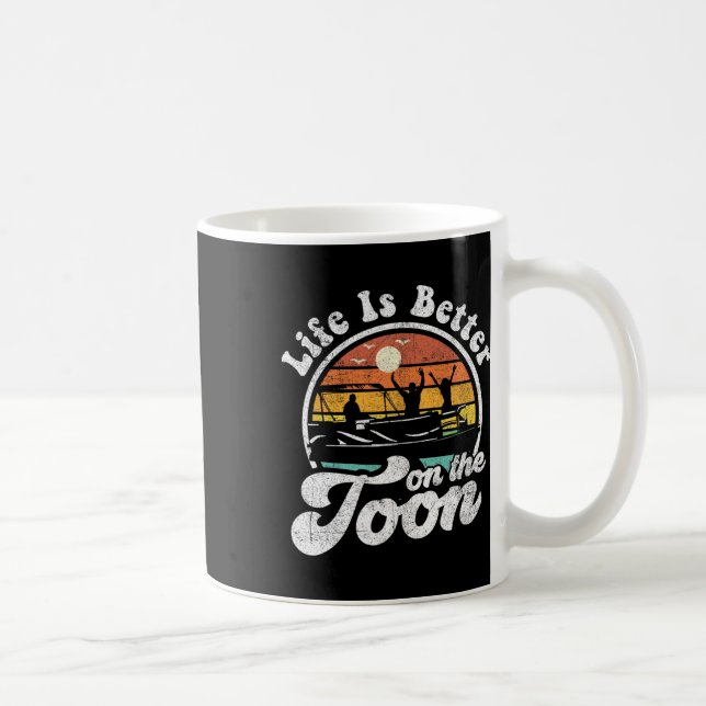 Livet är bättre på den roliga pontonbåten båt kaffemugg (Höger)