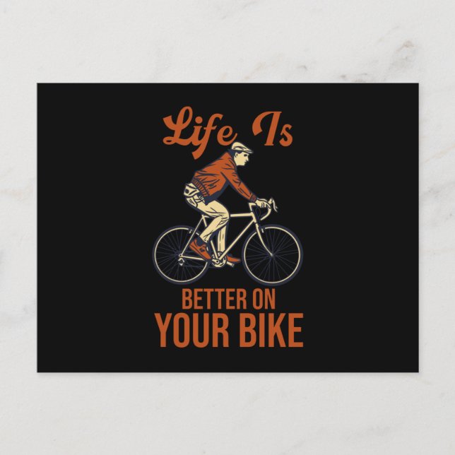 Livet är bättre på din cykel Cykelcykel Vykort (Framsida)