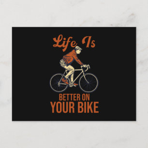 Livet är bättre på din cykel Cykling cykel Vykort