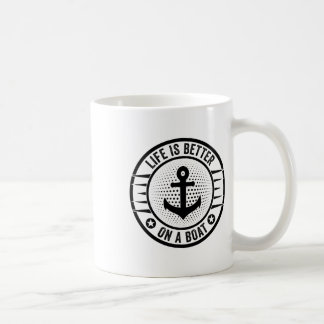 Livet är bättre på en båt Kapten Boater Båtliv Po Kaffemugg