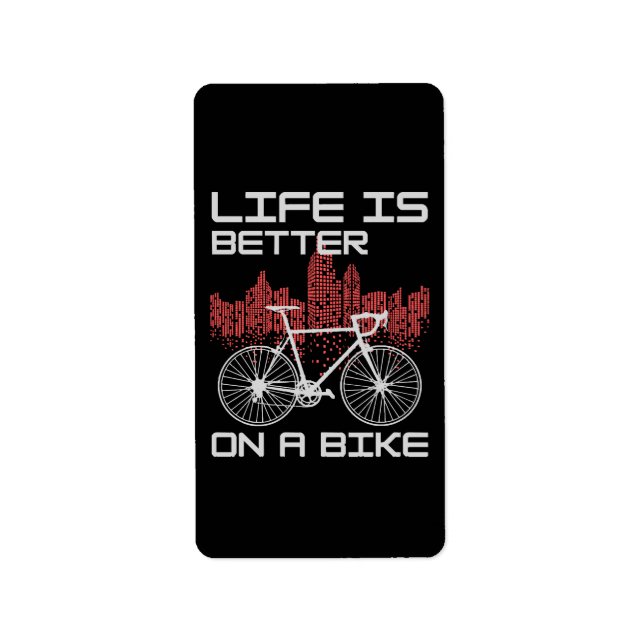 Livet är bättre på en cykel adressetikett (Framsidan)