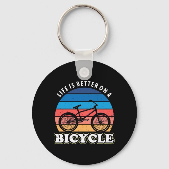 Livet är bättre på en cykel nyckelring (Framsida)