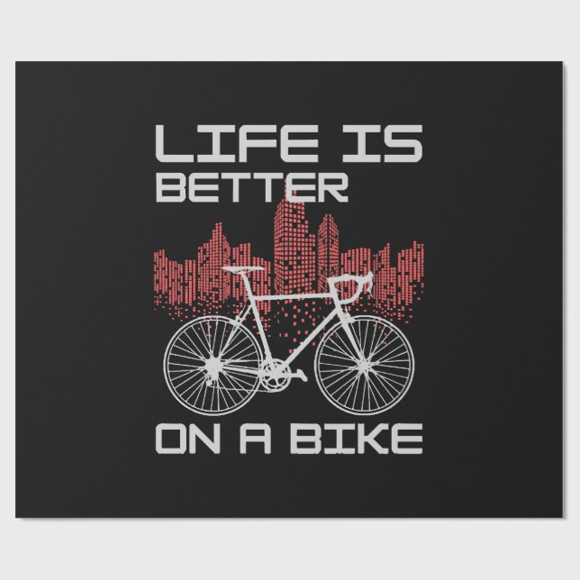 Livet är bättre på en cykel presentpapper (Platt)