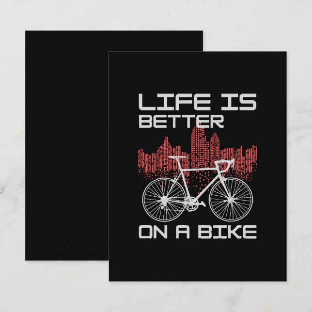 Livet är bättre på en cykel tilläggskort (Fram/baksida)